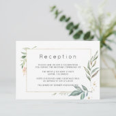 Goud en groen geometrische bruiloft informatiekaartje (Staand voorkant)