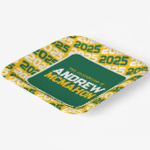 Goud en Groen Gepersonaliseerd Afstuderen Papieren Bordje (Gebogen)