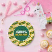 Goud en Groen Gepersonaliseerd Afstuderen Papieren Bordje (Feest)