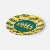 Goud en Groen Gepersonaliseerd Afstuderen Papieren Bordje (Gekanteld)