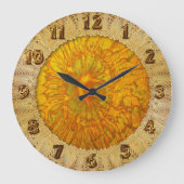 Goud en groen geplat textuur met een abstract deel grote klok (Voorkant)