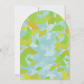 Goud en groen Ginkgo Tree Leaves Wedding Kaart (Achterkant)