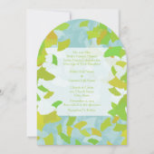 Goud en groen Ginkgo Tree Leaves Wedding Kaart (Voorkant)