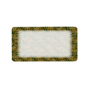 Goud en groen Keltisch Spiral knoopt pattern Etiket