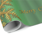 Goud en groen kerstfeest cadeaupapier (Rol Hoek)