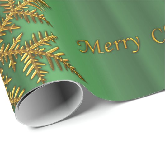 Goud en groen kerstfeest cadeaupapier (Rol Hoek)