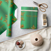 Goud en groen kerstfeest cadeaupapier