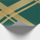 Goud en groen kerstinpakpapier cadeaupapier (Hoek)