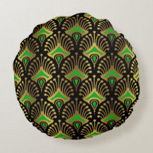 Goud en groen kunstdeco naadloos patroon