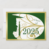 Goud en Groen Man Silhouet 2025 Kaart (Voorkant)