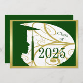 Goud en Groen Man Silhouet 2025 Kaart (Voorkant / Achterkant)