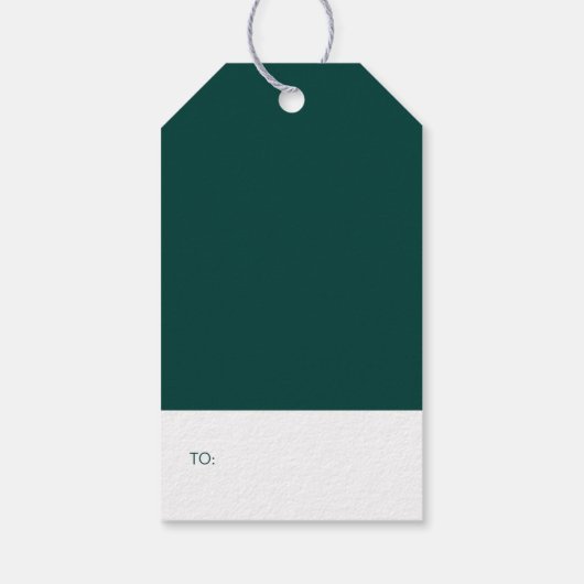 Goud en groen | Modern Deer Merry Kerstmis Cadeaulabel (Achterkant)