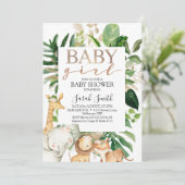 Goud en groen olievlek Baby shower Safari Kaart (Staand voorkant)