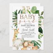 Goud en groen olievlek Baby shower Safari Kaart (Voorkant / Achterkant)