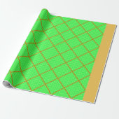 Goud en groen omslagpapier cadeaupapier (Uitgerold)