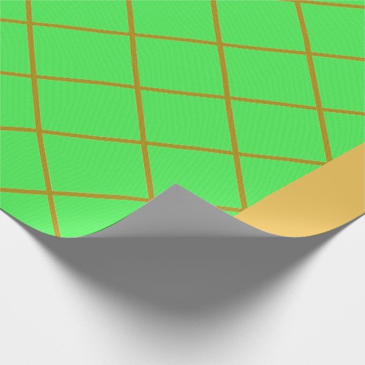 Goud en groen omslagpapier cadeaupapier (Hoek)