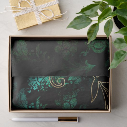 Goud en groen ontpitten tissuepapier (Geschenk)