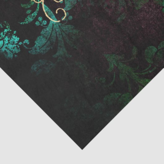 Goud en groen ontpitten tissuepapier (Detail)