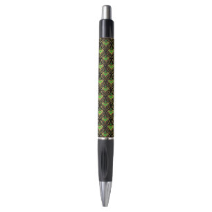Goud en Groen op Zwart Art Deco Patroon Pen