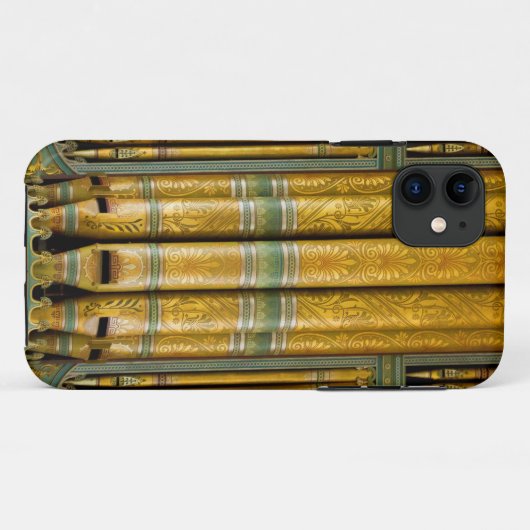 Goud en groen orgaankanaal iPhone 11 zwaar hoesje (Achterkant (horizontaal))