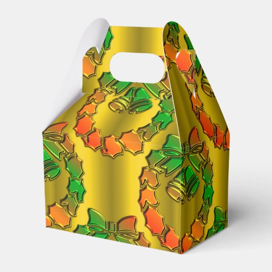 Goud en Groen Slankerend kerstfeest Bedankdoosjes (Achterkant)