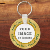 Goud en groen, speciaal gepersonaliseerde kleuren sleutelhanger (Voorkant)