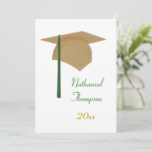 Goud en groen stuifmeel en tasseluitvindingen kaart (Staand voorkant)