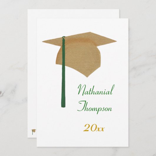 Goud en groen stuifmeel en tasseluitvindingen kaart (Voorkant / Achterkant)