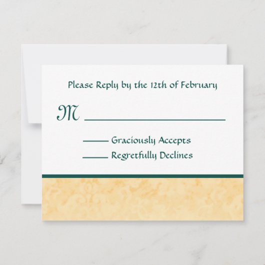 Goud en groene bloemen RSVP Groot (Achterkant)