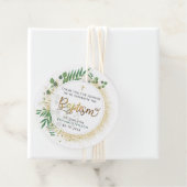 Goud en groene botanische doop dank u bedankjes labels (In situ)