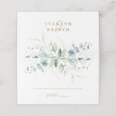 Goud en Groene Botanische Huwelijk Gepersonaliseer Plaatskaartje (Buitenkant ongevouwen)