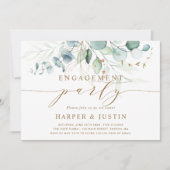 Goud en Groene Botanische Verlovingspartij Kaart (Voorkant)