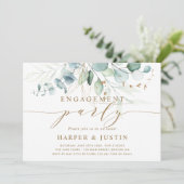 Goud en Groene Botanische Verlovingspartij Kaart (Staand voorkant)