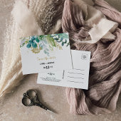  Goud en Groene Eucalyptus Bewaar de Datum Briefkaart