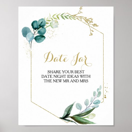  goud en groene eucalyptus Datum plaatsing op de l Poster (Voorkant)