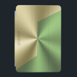 Goud en groene metalen achtergrond iPad mini cover<br><div class="desc">Goud en groene geometrische achtergrond,  metallisch uiterlijk met een aanpasbare achtergrond.</div>