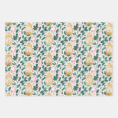 Goud en groene Natuur Lantaarns Papierbladen oppak Inpakpapier Vel (Voorkant)