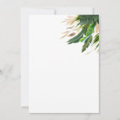 Goud en groene palmbladeren ballon doop kaart (Achterkant)