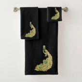 Goud en groene pauw helder bad handdoek (Insitu)