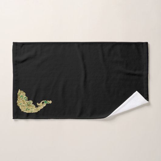 Goud en groene pauw helder bad handdoek (Handdoek)
