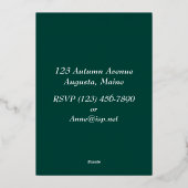 Goud en groene Thanksgiving Folie Uitnodiging (Achterkant)