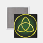 goud en groene triquetra magneet (Voorkant / Achterkant)