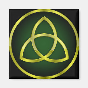 goud en groene triquetra magneet