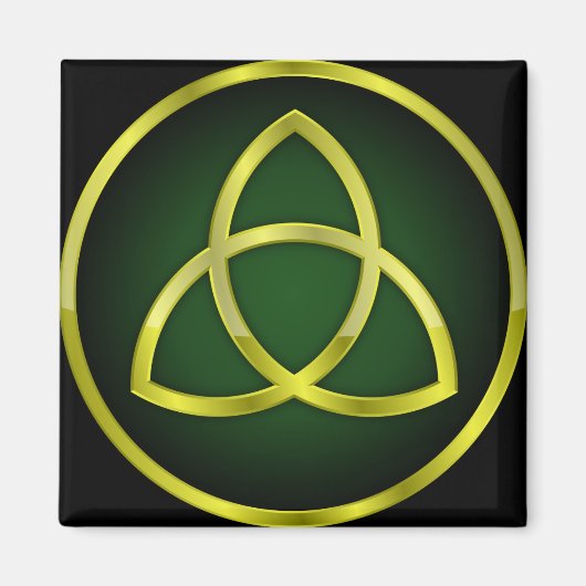 goud en groene triquetra magneet (Voorkant)