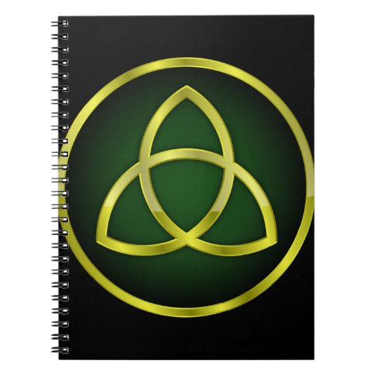 goud en groene triquetra notitieboek (Voorkant)