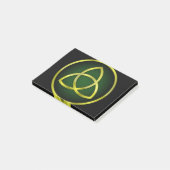 goud en groene triquetra post-it® notes (Schuin)