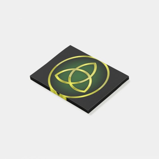 goud en groene triquetra post-it® notes (Schuin)