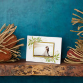 Goud en groene Waterverf Foliage Foto Easel Fotoplaat (Zijkant)