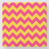 Goud en helder roze zigzag stenen onderzetter (Voorkant)