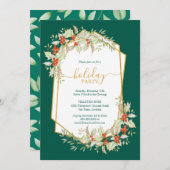 Goud en Holly | Geometrische feestdag Kaart (Voorkant / Achterkant)